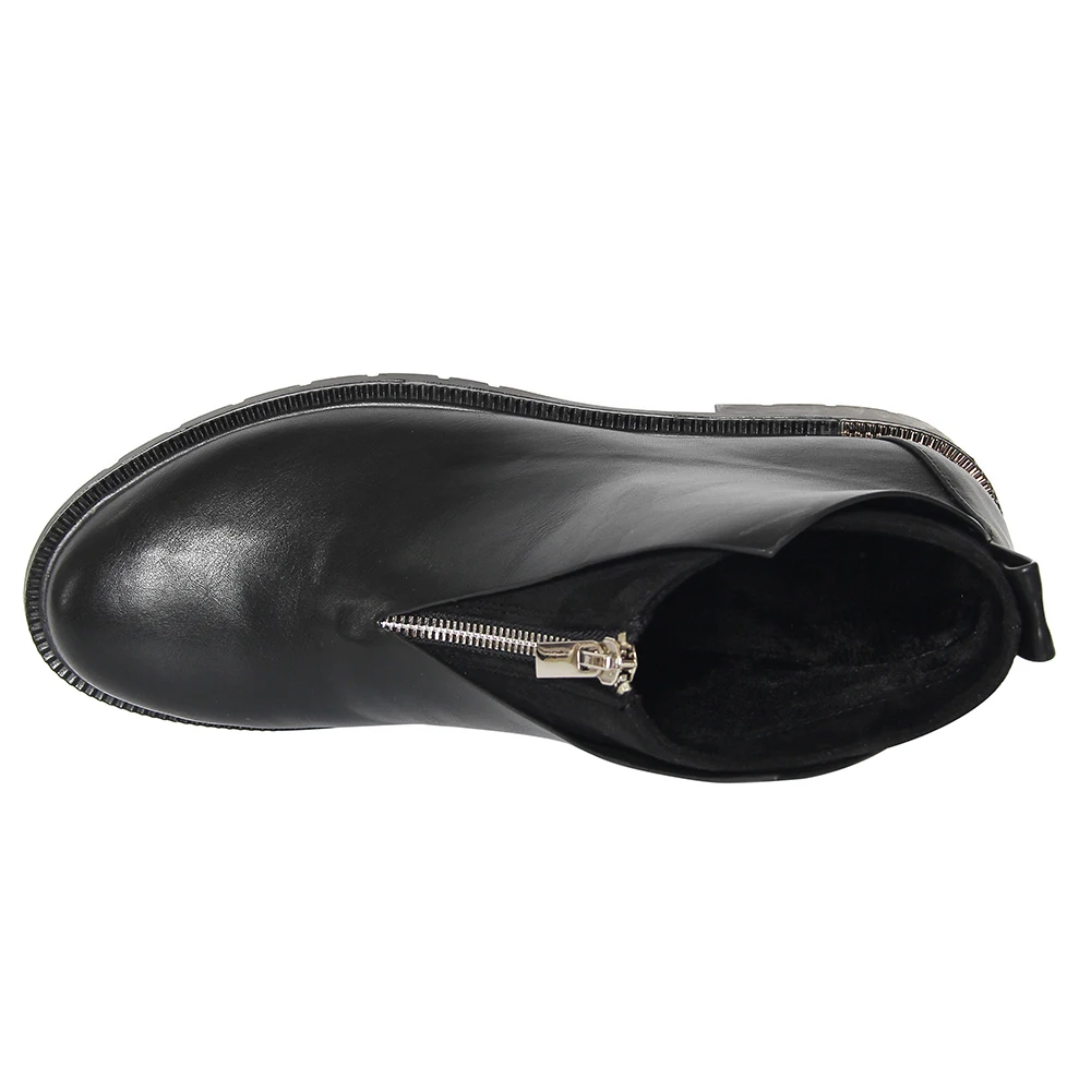 XAXBXC/; британский стиль; зимние черные ботинки из искусственной кожи на молнии; короткие ботильоны; теплые женские ботинки; повседневная женская обувь ручной работы