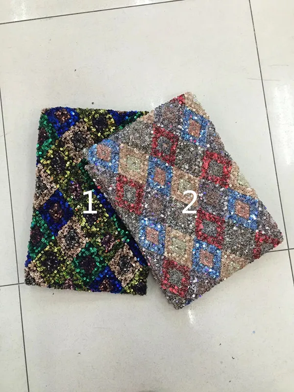 5 yards xin1001 # 2 color tense 3d sequin embroidery tulle