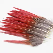 20 шт 4-5,5 дюймов красивые перья фазана красный меч редкая упаковка перьев муха рыболовные связующие принадлежности материал