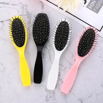 

1pc Brush Hair Piece Extension Training Head Steel Tooth Comb Pro Anti-static Brush For Salon Styling Tool Scalp massage
