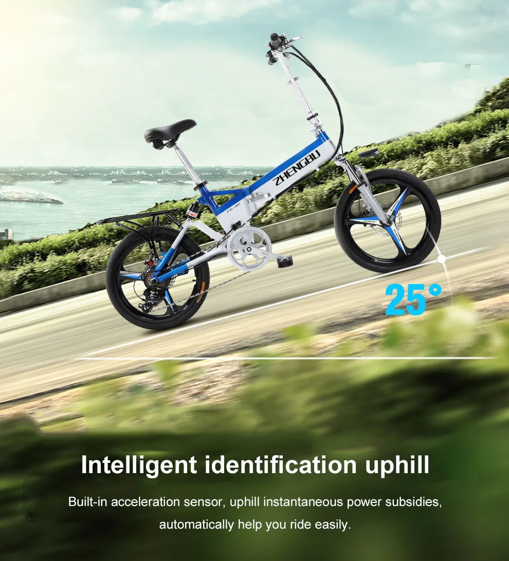 Excellent 20inch electric bicycle 48V240W folding electric mountain bike hidden lithium battery in frame mini city ebike 9