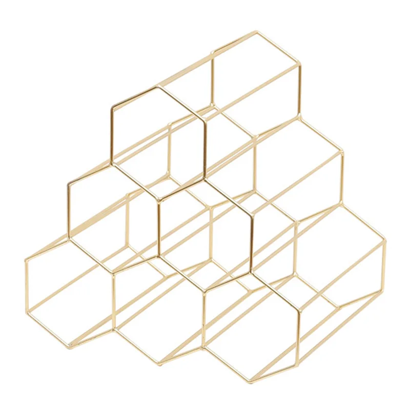 Kreative Geometrische Wein Rack Metall Einfache Haushalts Trauben Wein Rack Restaurant Wohnzimmer Bar Wein Schrank Wein Display Günstig