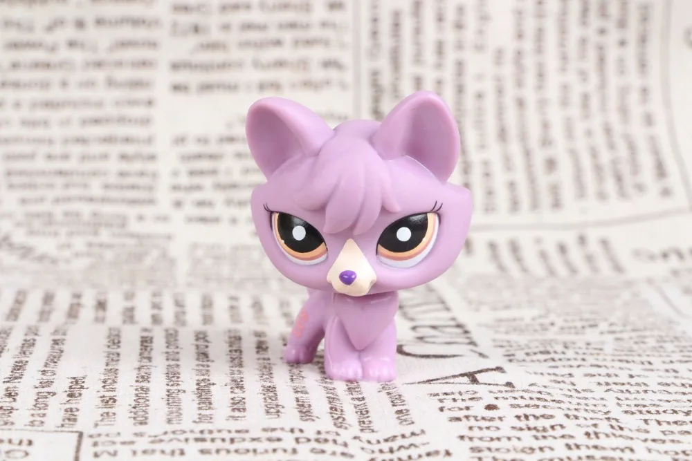 

New pet Genuine Original LPS #1536 Rare Purple Fox with Orange & Brown Eyes Collection figure Toys