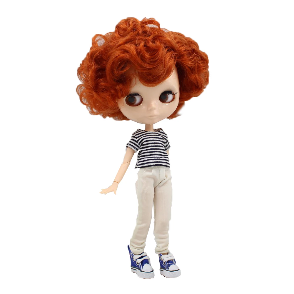 Ледяная кукла DBS Blyth 1/6 bjd для мальчика белая кожа короткий красный коричневый