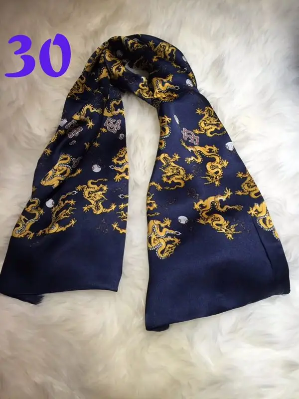 Винтажный шёлковый шарф мужской моды Пейсли цветочный узор печати двухслойный шелковый атлас шейный платок#4040 - Цвет: 30