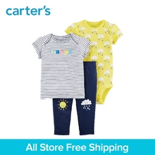 Carter s 3 Piece baby children kids clothing Girl Spring Summer Cotton rainbow sun cloud Little