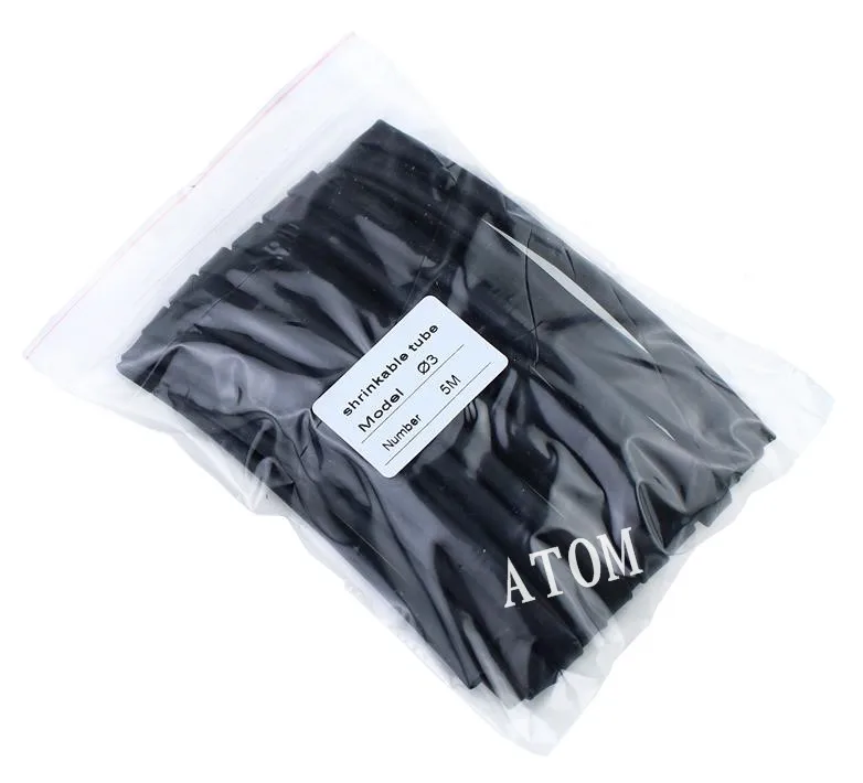

1 METER/LOT High Quality 7/8/9/10/11/12/13/14/15/16MM Diameter Black Color Heat Shrink Tube Sleeving Wrap Wire Cable