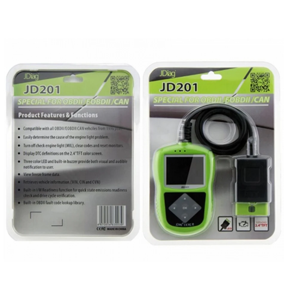 Считыватель кодов JDiag JD201 для OBDII/EOBD/CAN Autel Autolink AL319 Автомобильный сканер с той же