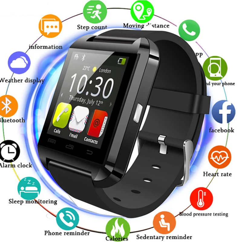 U8 Bluetooth Smart Watch Altimeter Barometer Sport Clock Wrist Watches Waterproof Passometer Smartwatch FOR IOS Android