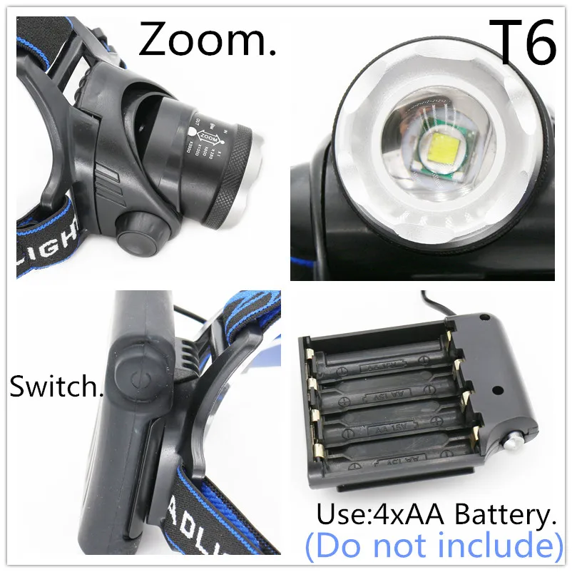 7000лм XM-T6 светодиодный светильник ing используйте батарею AA ZOOM Головной фонарь охотничий налобный фонарь рыболовный головной светильник Zoomable головной светильник велосипедный светильник s Lampe