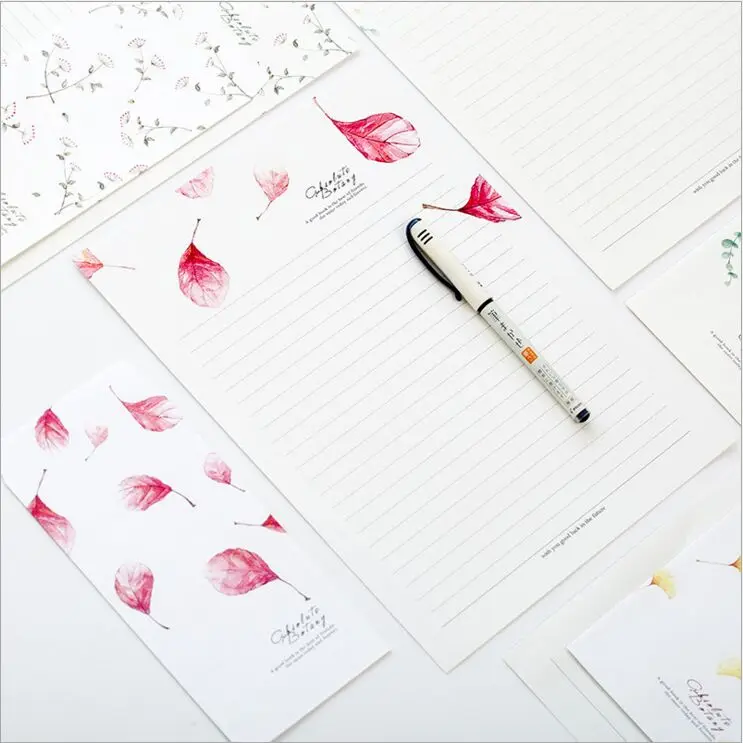 

Fresh Season Leaves Letter Envelope 6 sheets letter paper+3 pcs envelope per set writing paper Stationery storage gift envelope