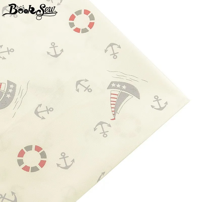 Booksew Печатный морской якорь дизайн 100% хлопок ткани метр ткань Telas Ткань Домашний