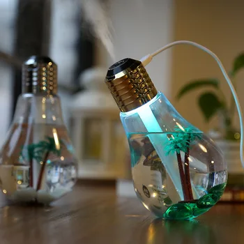 

Light Bulb Humidifier Air Ultrasonic USB 400ML Essential Oil Diffuser Atomizer Freshener Mist Maker For Home Office Colorful