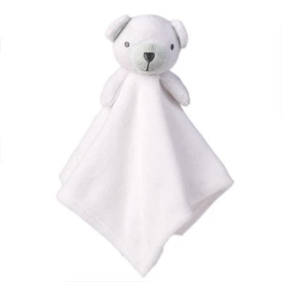 Cute Baby Rattle Bunny Soothing Towel Baby Plush Toy Infant Very Soft Security Blanket Friend Educational Plush Rabbit Doll Toys - Цвет: white bear