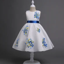 dress girl wedding girl dress sleeveless baby girl clothes Stage performance Wedding presiding Flower tutu dress wedding girl