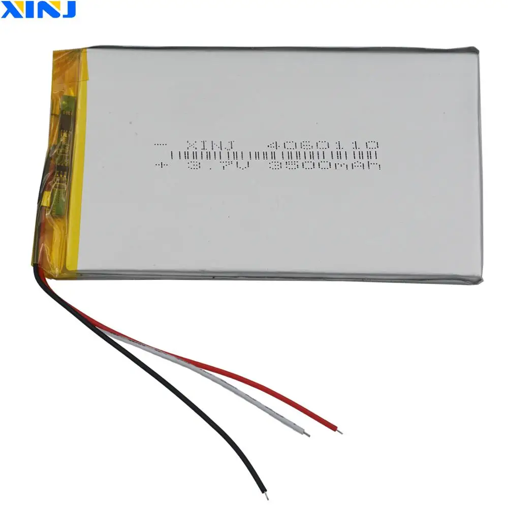 

XINJ 3.7V 3500mAh Lithium Polymer Battery Accumulator li-po 4060110 3 wires for thermistor For E-book Phone PAD MID Tablet PC