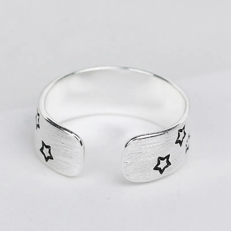 Модные Кольца Bijoux из стерлингового серебра 925 пробы с большими звездами для женщин, подарок, женские регулируемые размеры, античные кольца Anillos