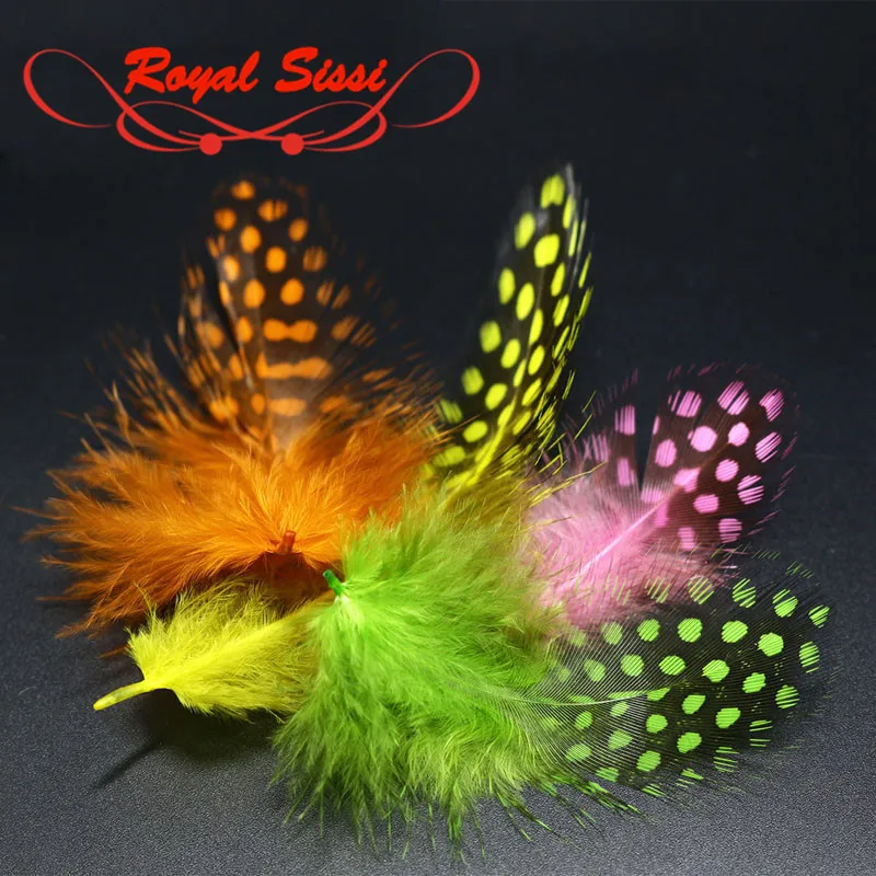 50Pcs Pacchetto Fly Tying Guinea Hen Saddle Hackles Piume Mano Select Premium Streamer Spey S-Vola Guance Ali Fly Tying Materiali