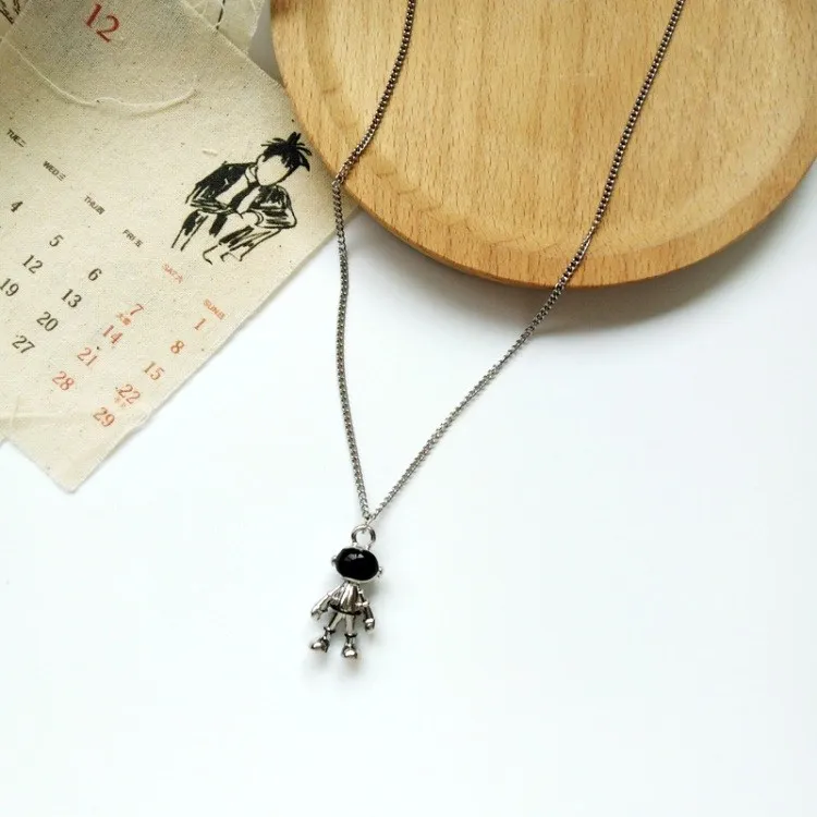 

Cute Alloy Robot Necklace Unisex Creative Mini 3D Robot Necklaces Pendants Kids Adults Birthday Present