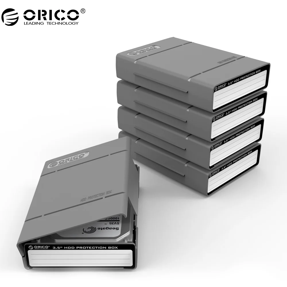 Защитный бокс ORICO 5 Bay 3,5 дюйма/чехол для хранения жесткого диска(HDD) или SDD с водонепроницаемой функцией-5 шт./лот - Цвет: PHP-5S
