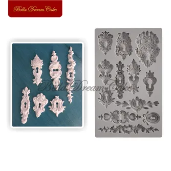 

Flower Design European Key Hole Silicone Mold Fondant Cake Decorating Tool SugarCraft Chocolate Cake Moulds Cake Tools Bakeware