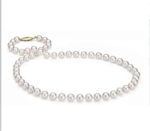 

Huge18"8-9mm natural south sea genuine white round pearl necklace good luster