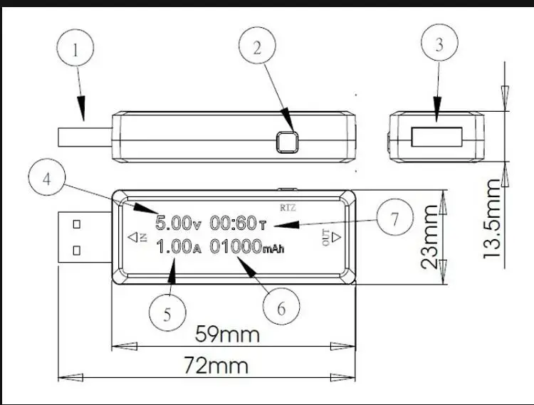1 шт. USB зарядное устройство ток напряжение зарядный детектор мобильный ток питания и Вольтметр Амперметр Напряжение