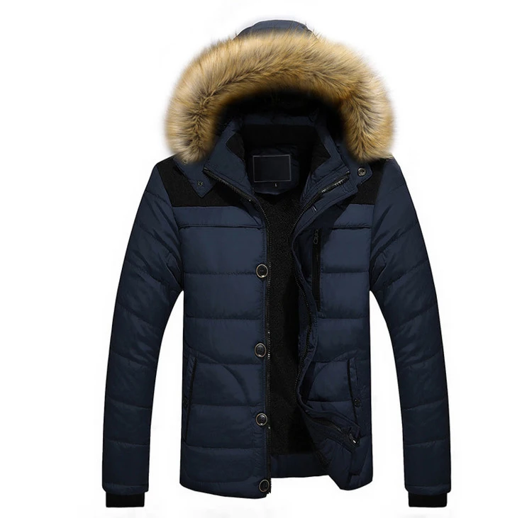 Мужская зимняя куртка на хлопковом наполнителе с меховым воротником|designer winter