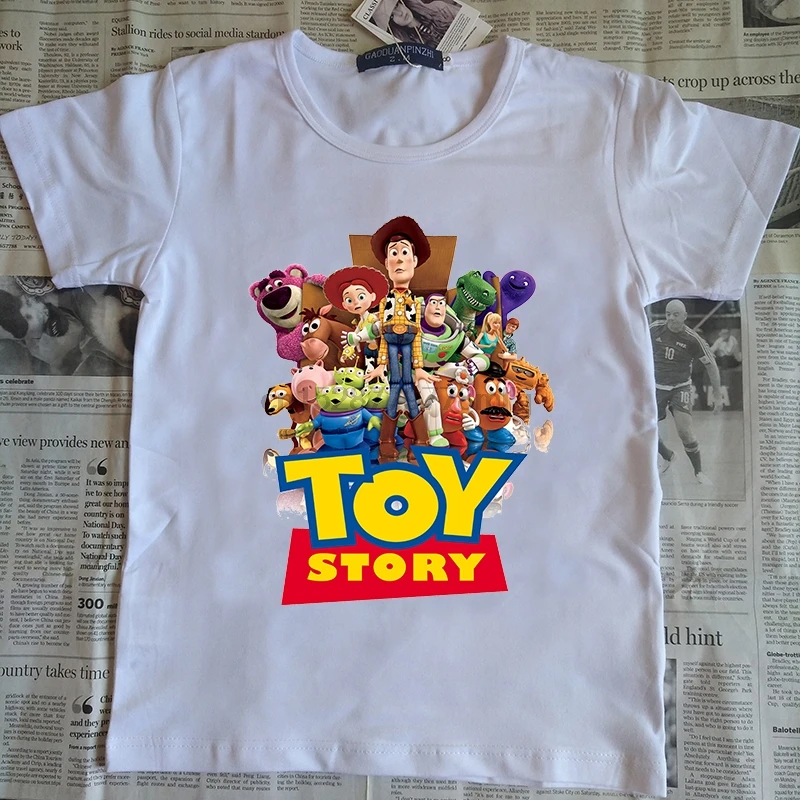 От 3 до 12 лет Детская футболка с аниме 3D Woody Buzz Lightyear Toy Story мультяшным принтом для