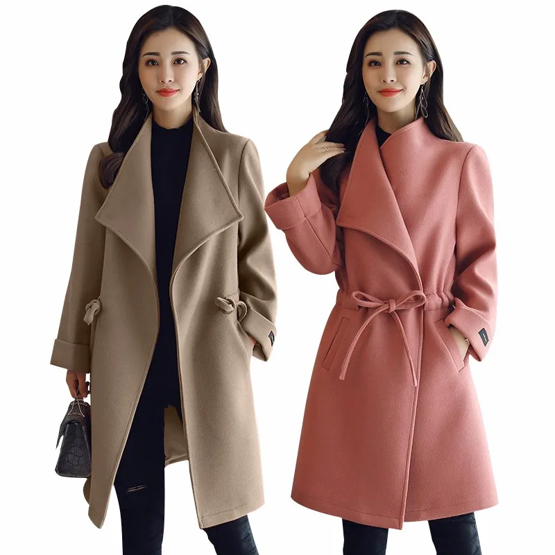 

Autumn Winter New Arrival Vintage Casual Korean Style Mid-Long Large Woolen Coat for Women M-4XL [A155] Free Shipping By CPAM