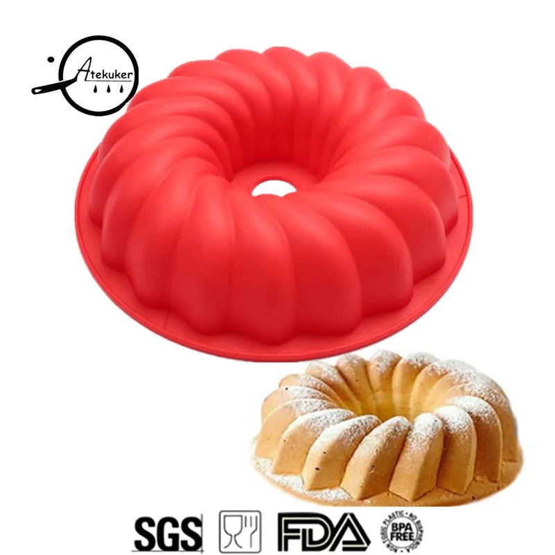 

Atekuker Swirl Shape Silicone Molds For Cakes DIY Bakeware Pastry Tools Baking Mold