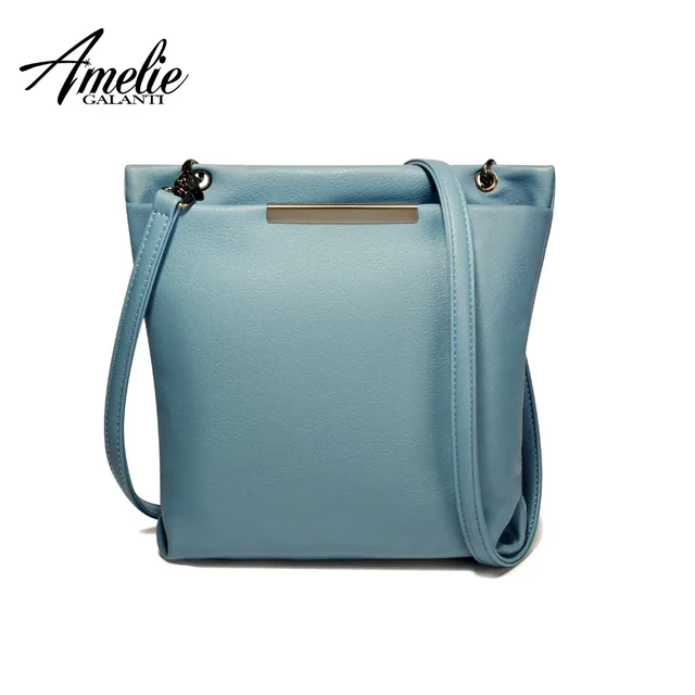 AMELIE GALANTI Buckets Crossbody Bags for Women Multi-Pocket Casual Messenger Bag Soft PU Leather Solid Zipper Adjustable-Strap