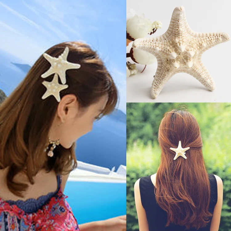 

Charming Headwear Beige Women/Girls Barrette Sweet Imitation Starfish Hairpin Beach Hair Clip