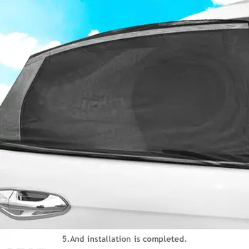 

Black Gauze Car Window Curtain Shade Net Sunshade Cover Prevent Ultraviolet Dust Mosquitoes M L Size