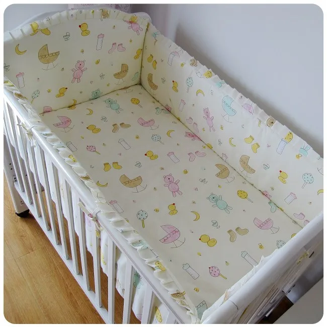 

Discount! 6pcs baby bedding sets Applique Embroidery baby crib bedding sets ,include (bumper+sheet+pillowcase)