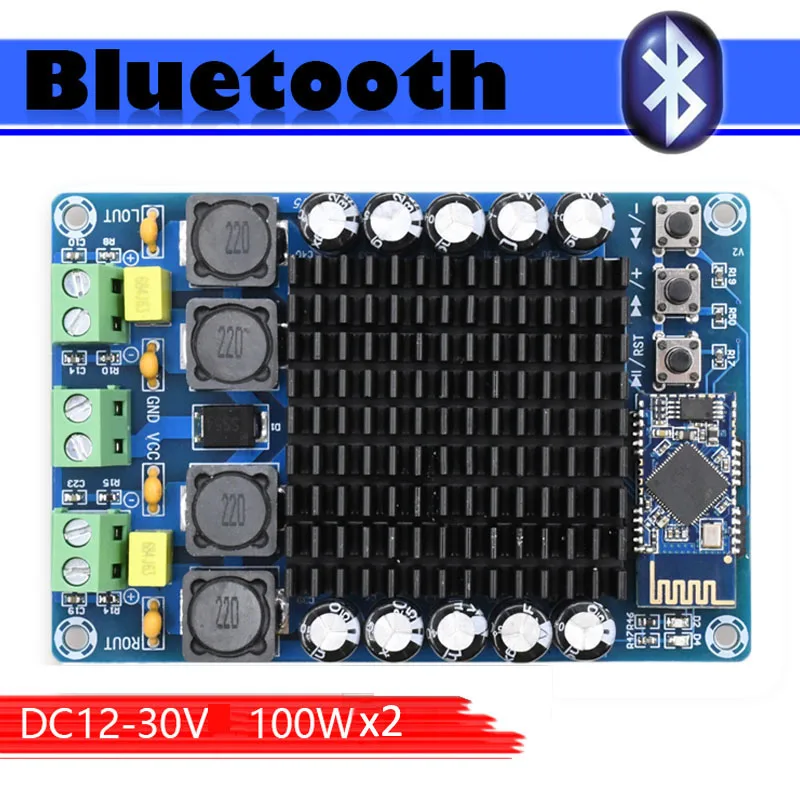 TDA7498 CSR8635 4.1 Bluetooth Class D audio amplifier board Dual Channel 2*100W power supply DC12-24V TDA7498 CSR8635 4.1 Bluetooth Class D audio amplifier board Dual Channel 2*100W power supply DC12-24V