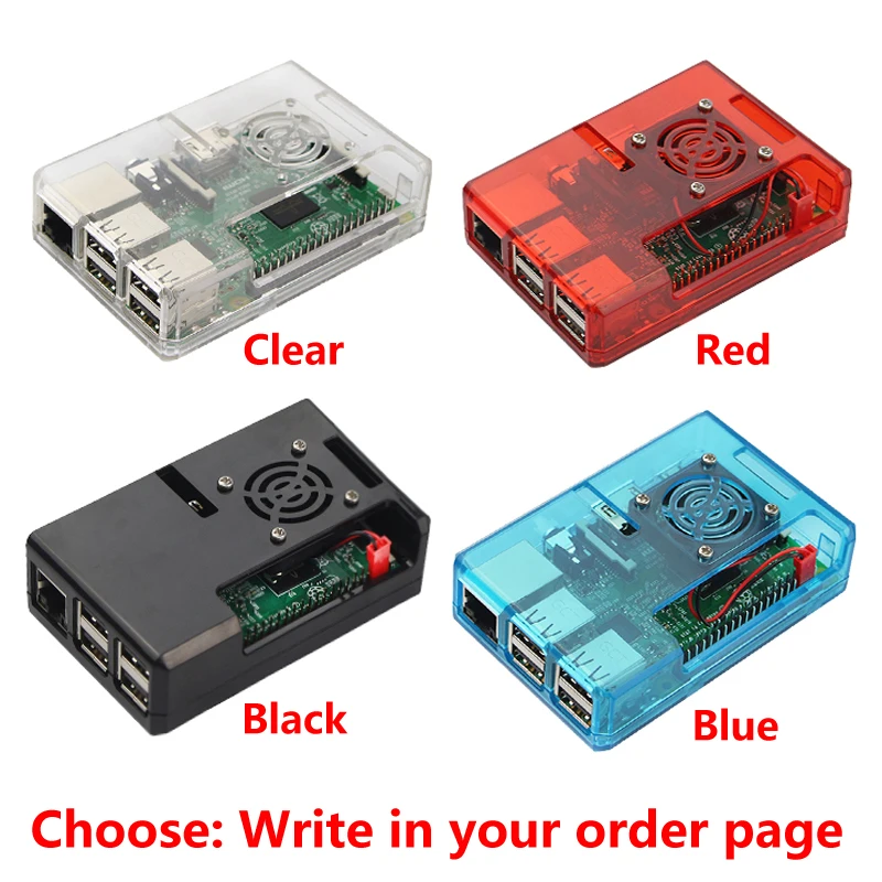 Корпус для Raspberry Pi 3 ABS корпус черный прозрачный синий красный пластиковый с