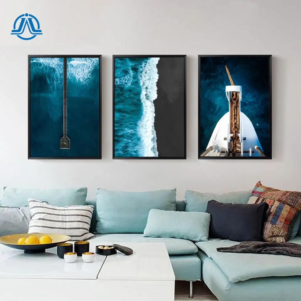 

Nordic Ocean Landscape Posters and Prints Carribean Seascape Wall Pictrues For Living Room Paddle dream Canvas Painting Decor