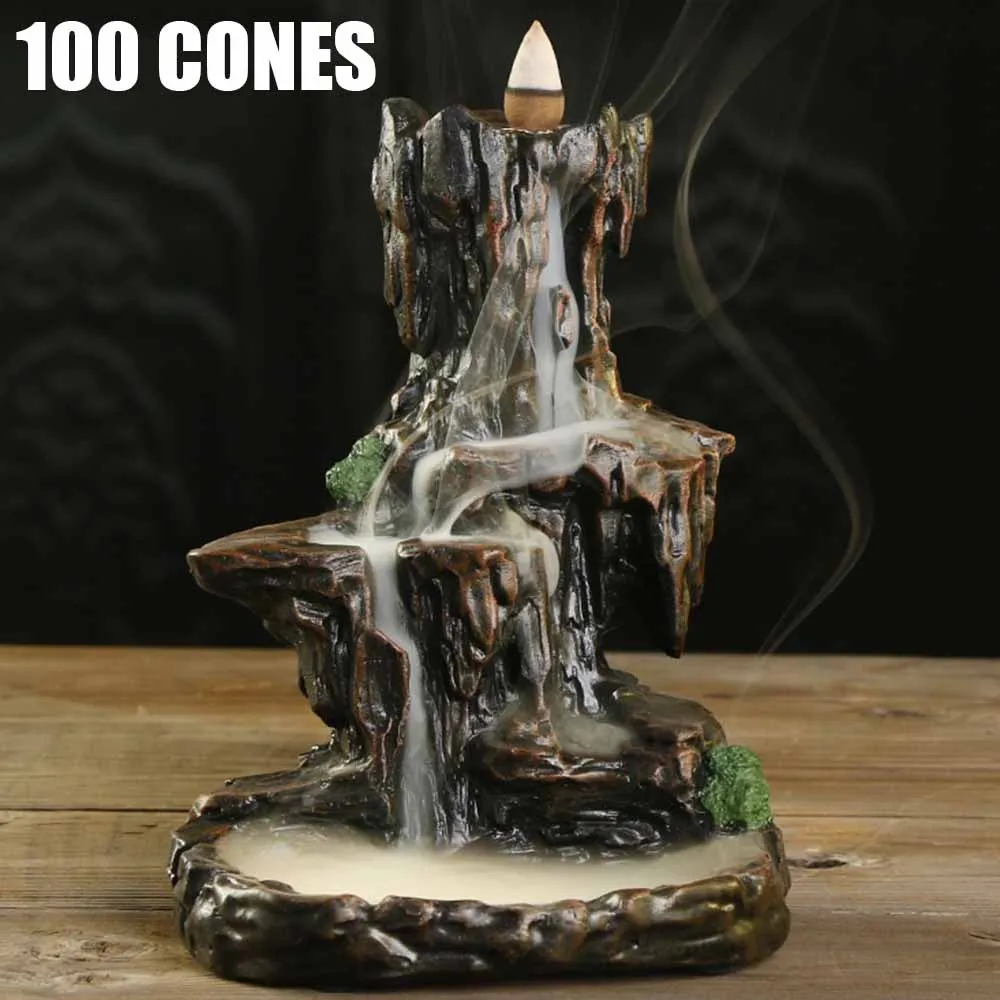 

Home Decor Incense Burner Backflow Incense Censer With 100pcs Incense Cones For Indoor Living Room Decor