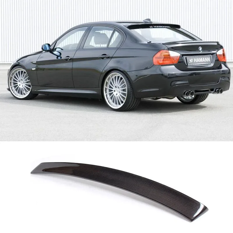 E90 HM Styling Carbon Fiber Rear Roof Lip Wing Spoiler for BMW 2005