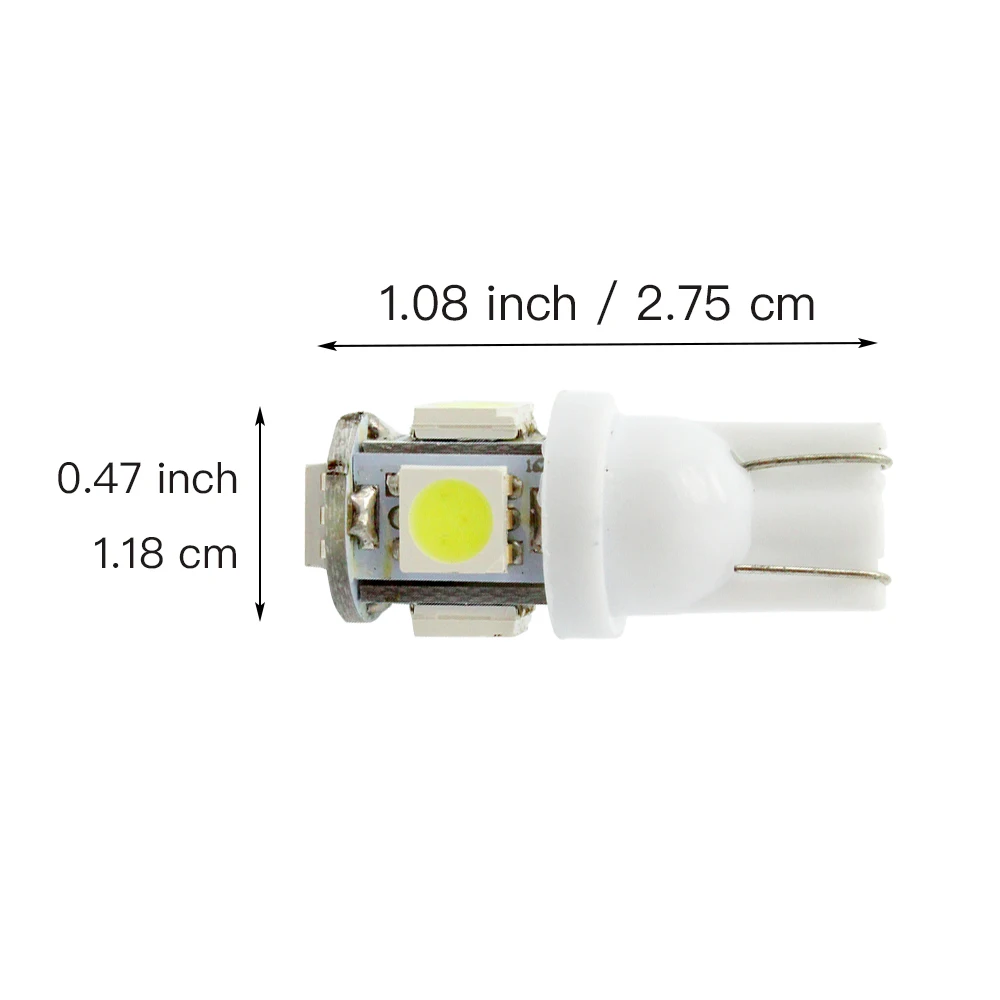 10 шт. Автомобильные светодиодные лампы T10 SMD 5050 5 LED W5W 194 168 921 2825|Сигнальная лампа| |