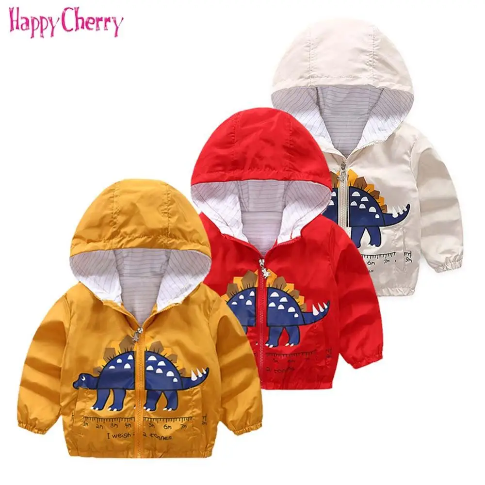 

Boys Girls Jackets Kids Clothes Children Dinosaur Hooded Windbreaker Infant Waterproof Hoodies Toddler Baby Coat For Kids 2-7T