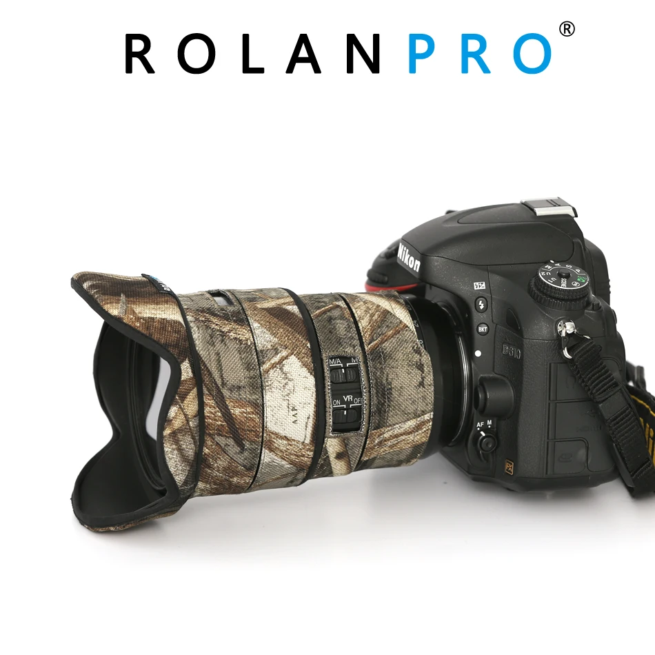 Capa de Chuva para Nikon Rolanpro Lente Camuflagem Cabolsa 16-35mm f – 4g ed vr Manga Protetora Armas Roupas Proteção Case Afs