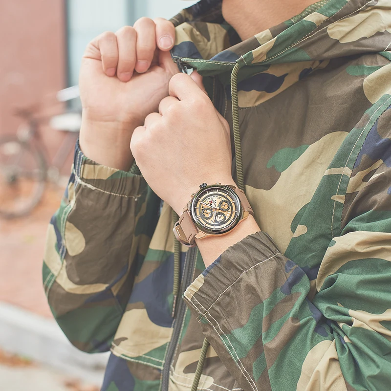 2018  NAVIFORCE Mens Watches Top Brand Luxury Waterproof 24 hour Date Quartz Watch Man Leather Sport Wrist Watch Men Waterproof Clock (25)