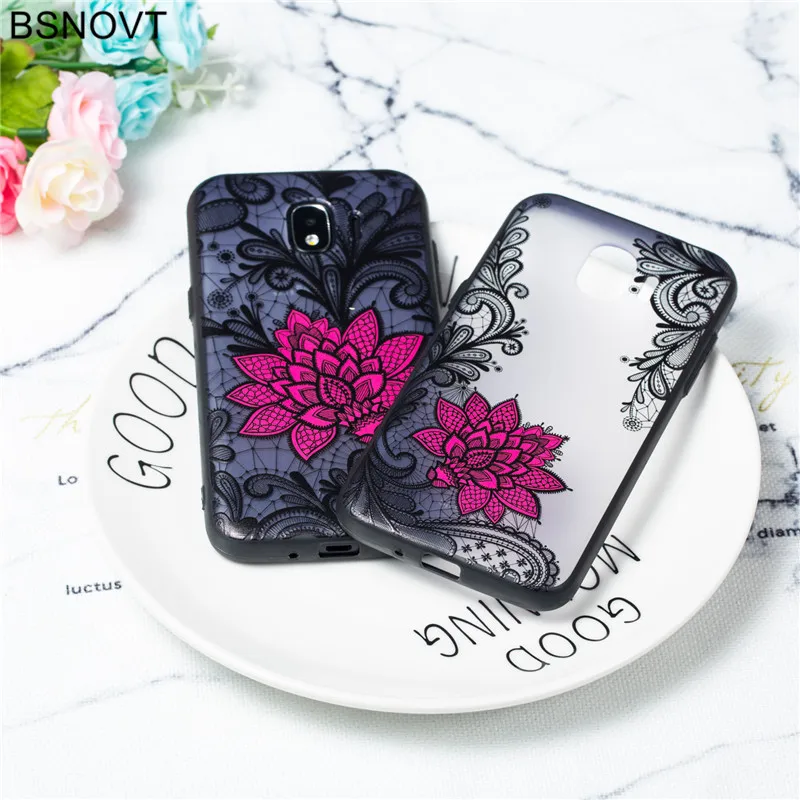 

For Samsung Galaxy J2 Pro 2018 Case Cover For Samsung Galaxy J2 Pro 2018 J250 TPU +PC Lace Rose Flower Case Phone Cover Hoesjes