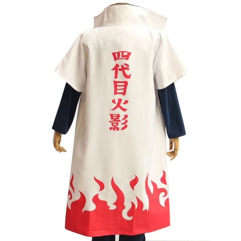 Anime Naruto 4th Hokage Namikaze Minato Cosplay Cloak Cape Costume in 
