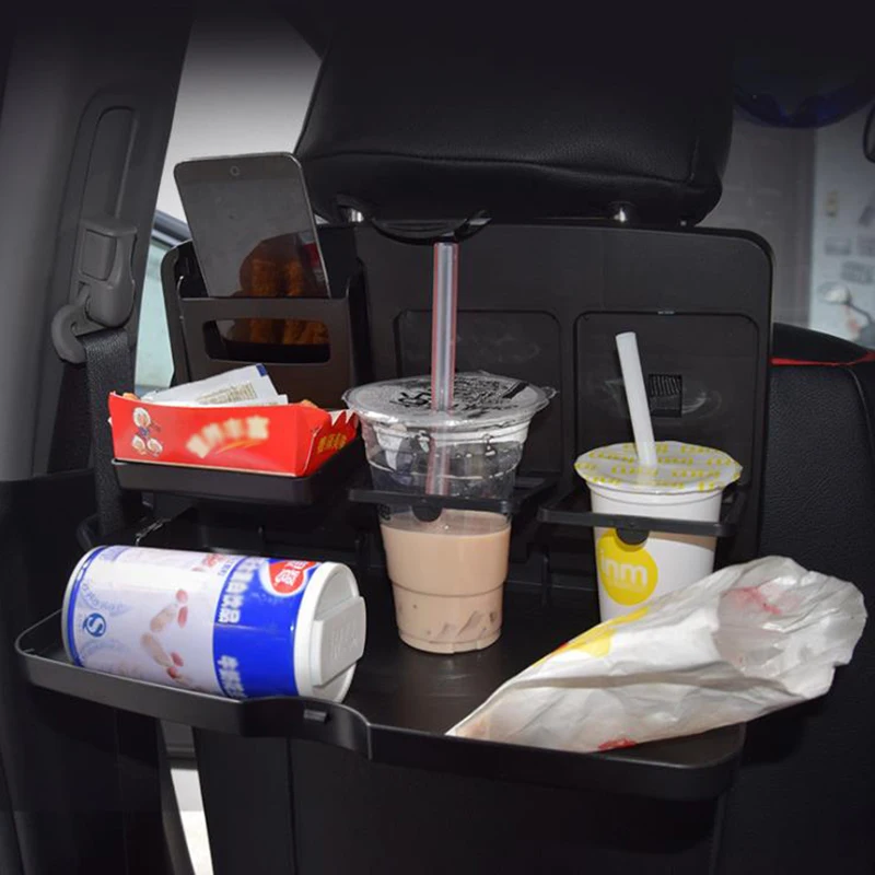 Multifunctional Car Cup Holder Seat Back Food Car Pallet Shelf Universal Folding Car Tray Water Cup Phone Mount Car Table Auto