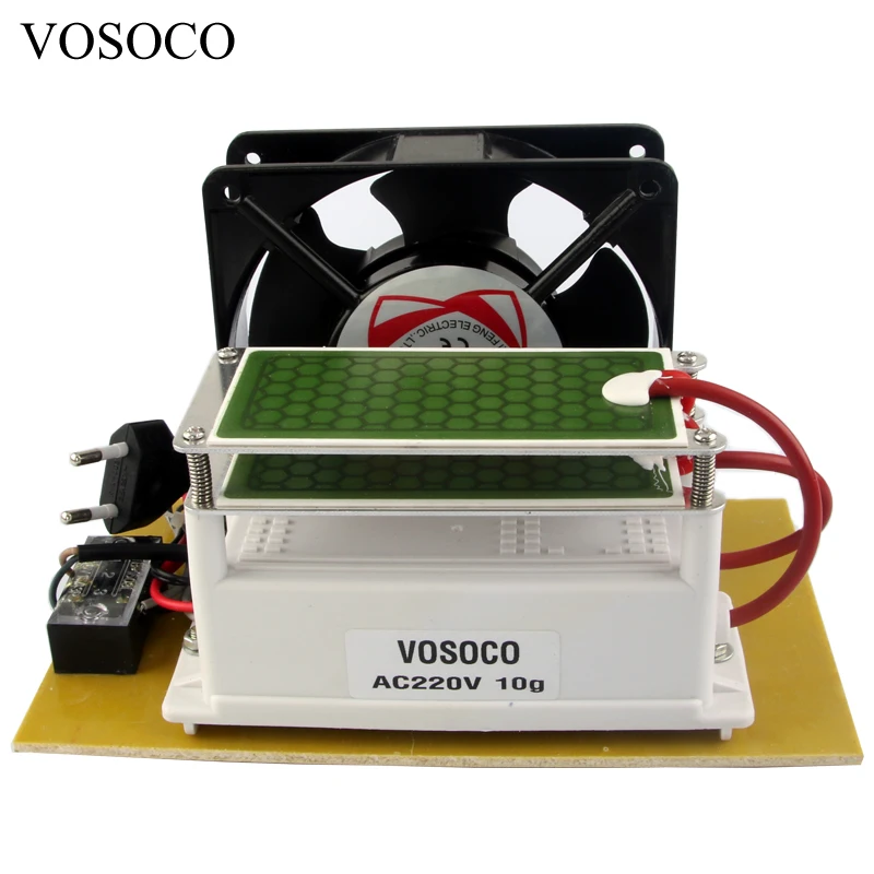

10g/h Portable Ozone Generator Ozone machine with fan Long Life Ceramic Plate Ozonizer water Air cleaner Purifier treatment 220V