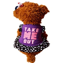 Spring Summer Dog Dress Cute Letter Print Dog Dresses XS L Pet Clothes For Small Medium