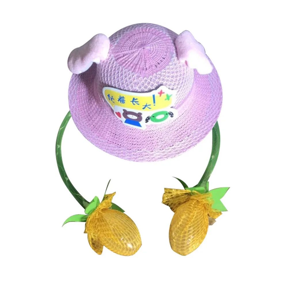 Новинка; милая детская соломенная шляпа с подвижными заячьими ушками; Светодиодный светильник; Солнцезащитная шляпа с подушкой